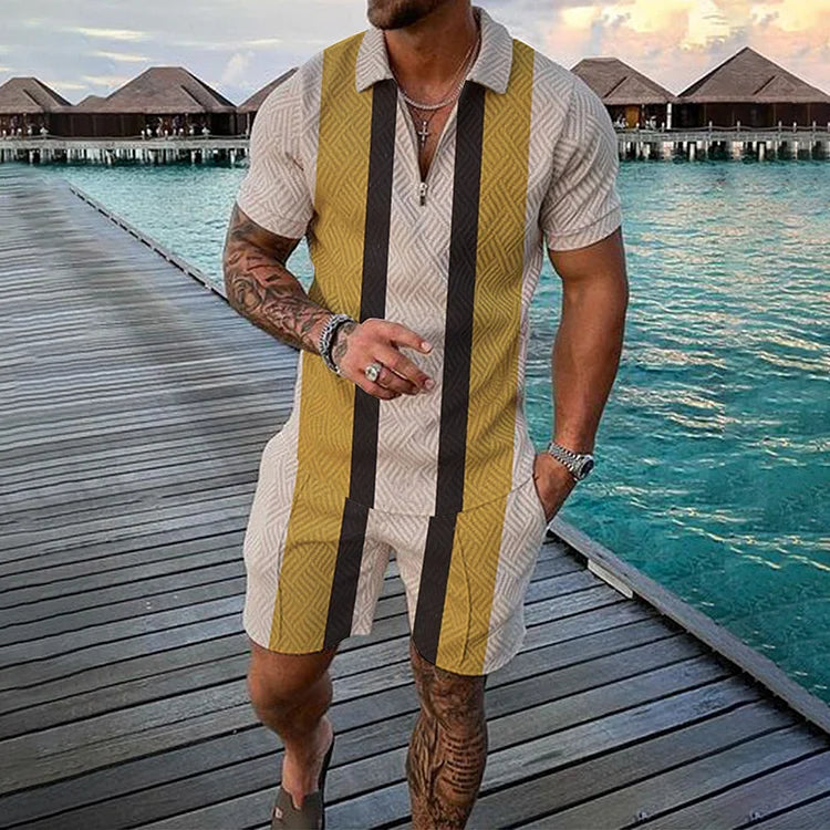 Ethan - Cosmos Polo Shirt And Shorts Co-Ord