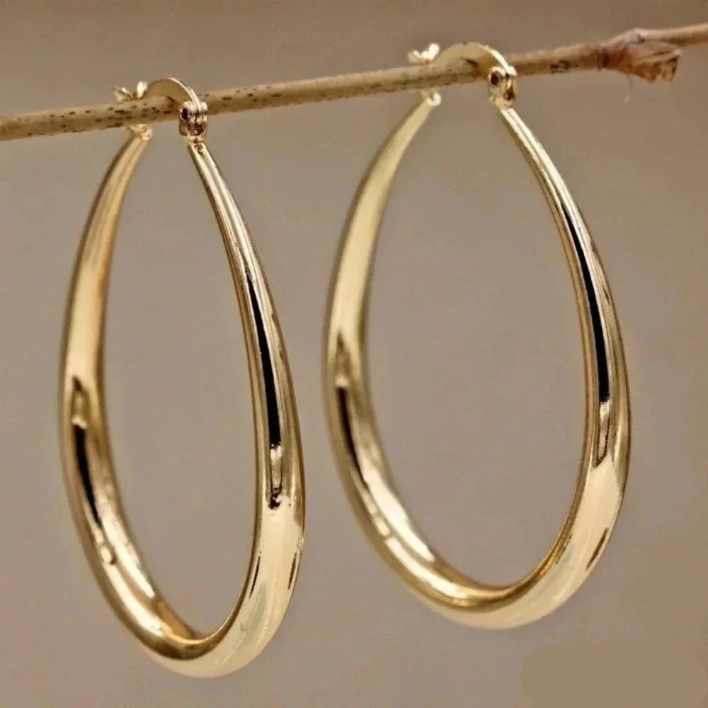 Demi - Vintage Gold Hoop Earrings