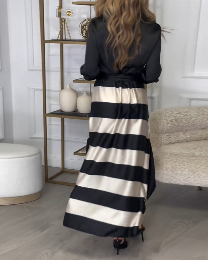 ARIELLE | STRIPED ELEGANCE DRESS