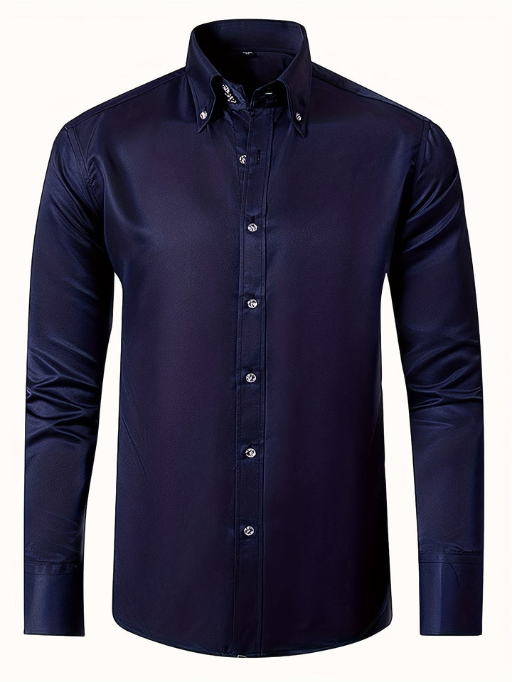 Liam™ | Solid Color Long Sleeve Shirt