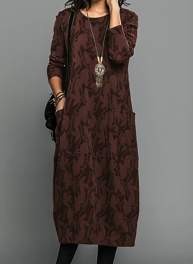 Ava- Casual round neck winter dress