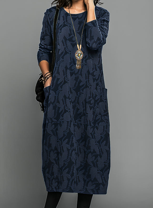 Ava- Casual round neck winter dress