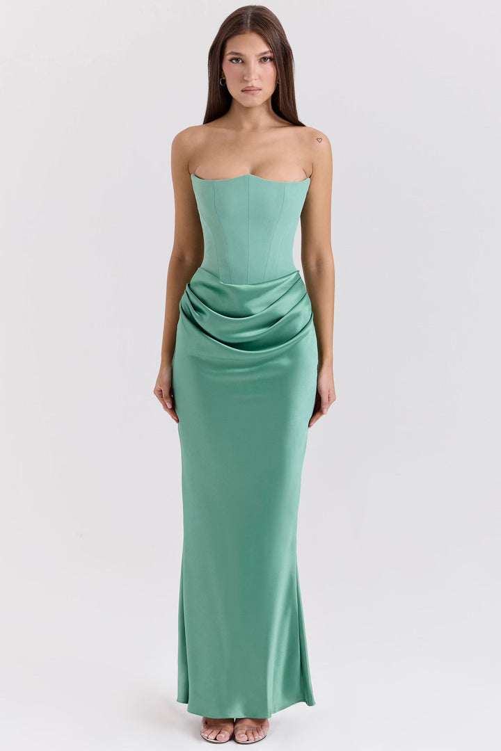 Lina - Elegant Corset Maxi Dress