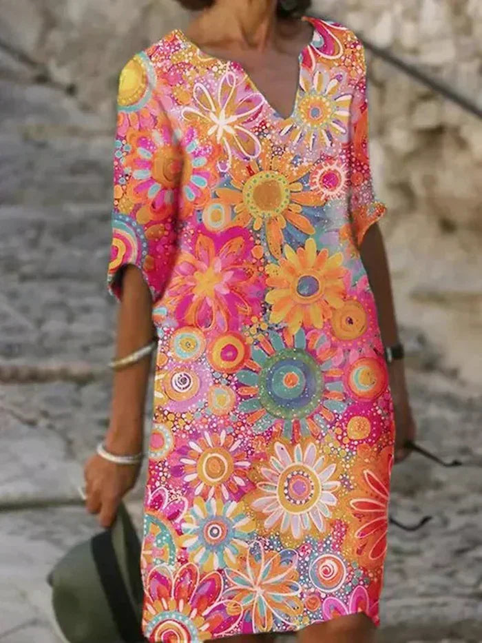 Betha - Colourful Floral Dress