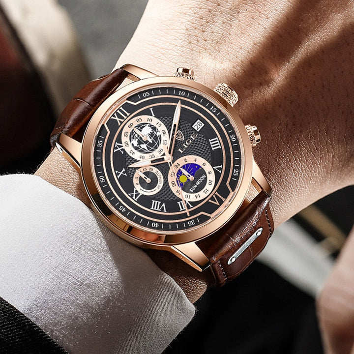 Premium Leather Band Chronograph Watch