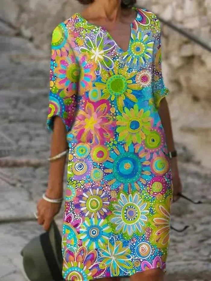 Betha - Colourful Floral Dress