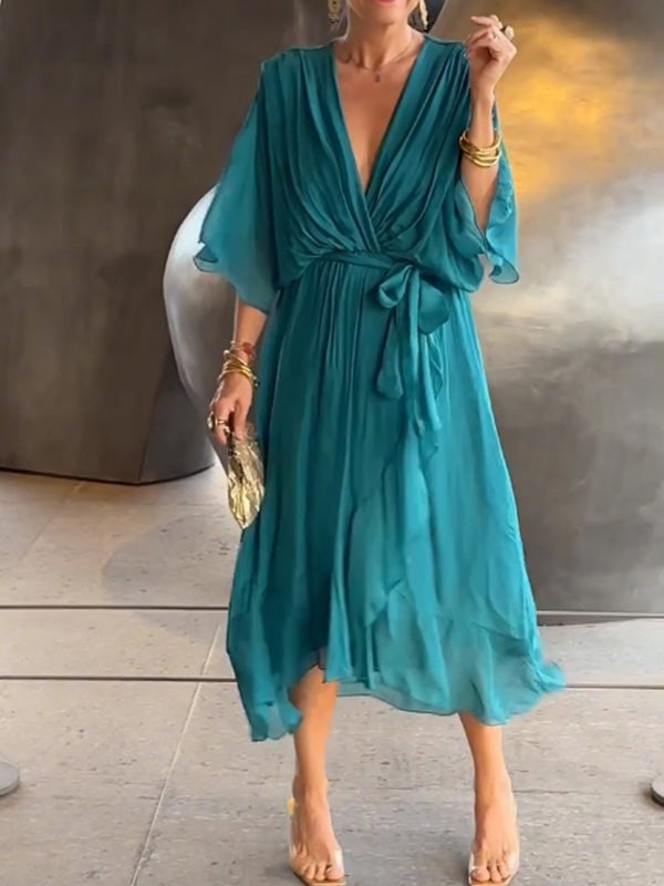 Camilla - elegant V-neck chiffon dress