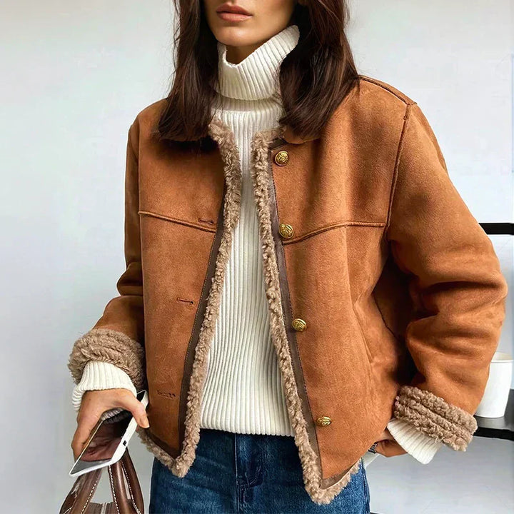 Rose - Sheepskin Button Jacket