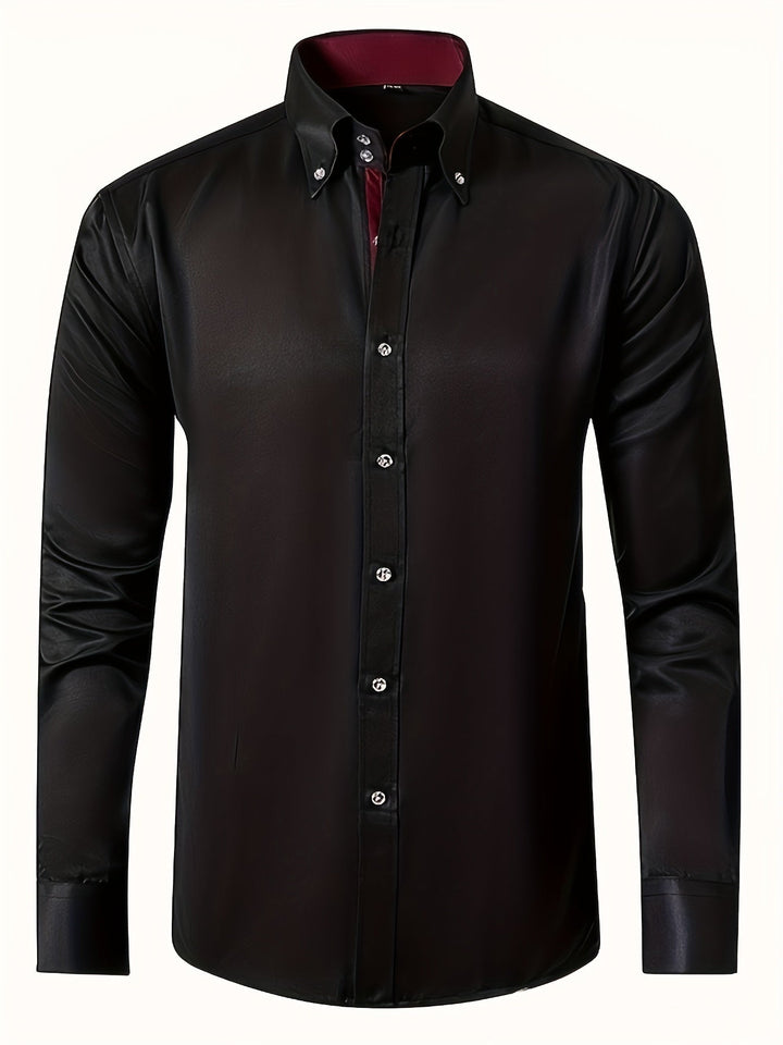 Liam™ | Solid Color Long Sleeve Shirt