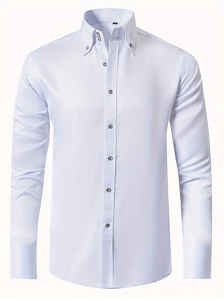 Liam™ | Solid Color Long Sleeve Shirt