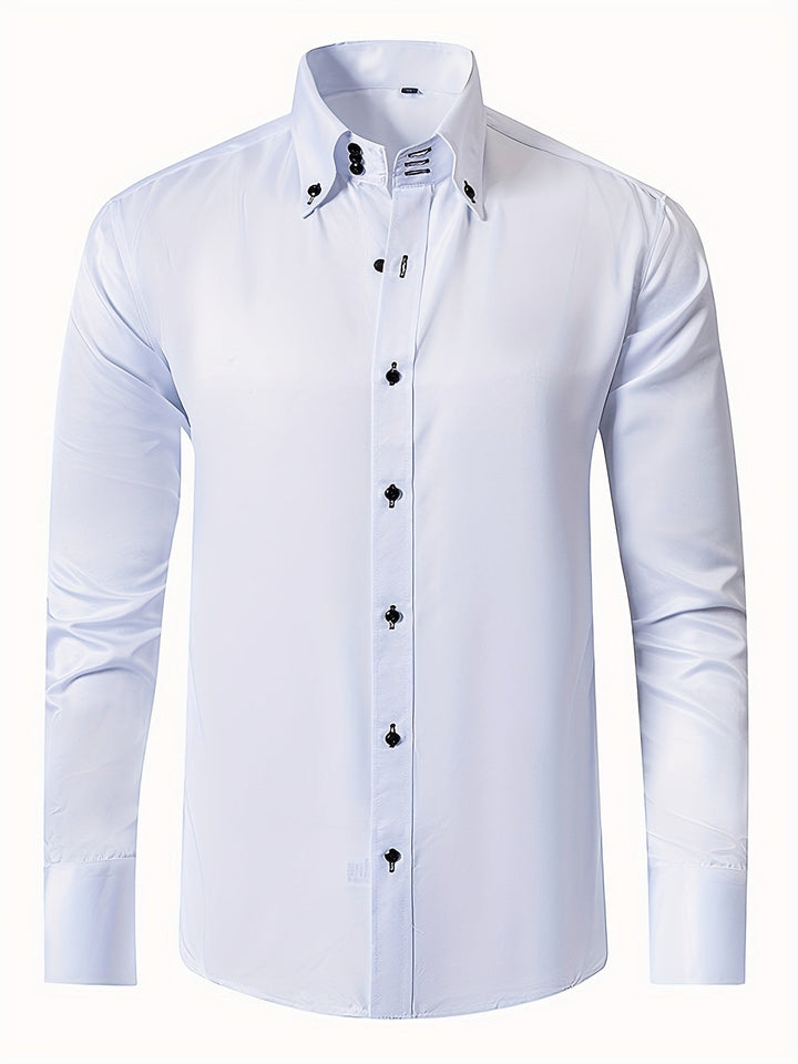 Liam™ | Solid Color Long Sleeve Shirt