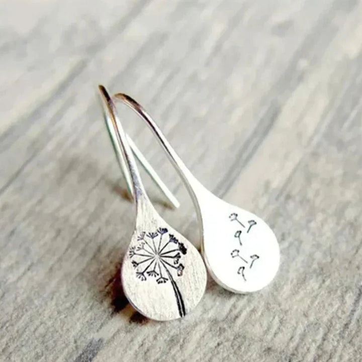 Paloma – Silver Dandelion Leaf Earrings