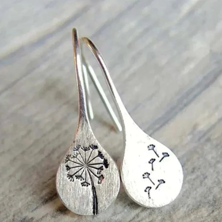Paloma – Silver Dandelion Leaf Earrings