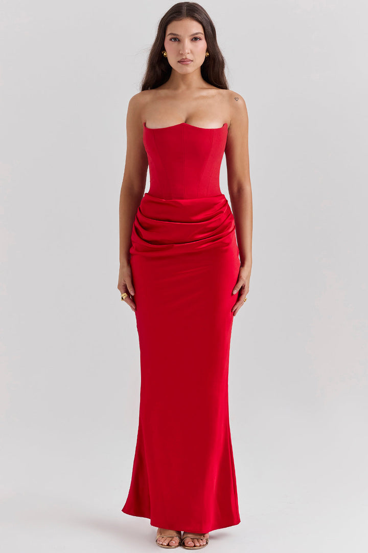 Lina - Elegant Corset Maxi Dress