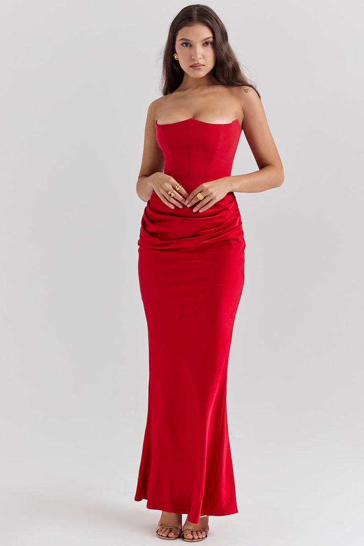 Lina - Elegant Corset Maxi Dress