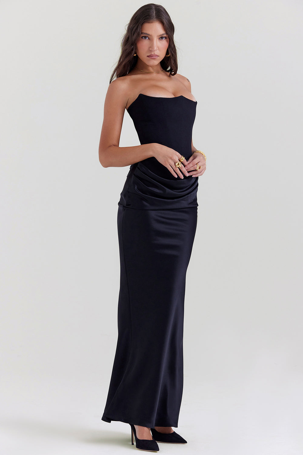 Lina - Elegant Corset Maxi Dress