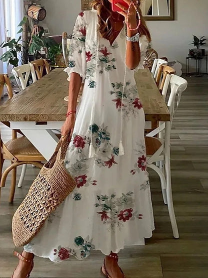 Evan - Elegant Boho Dress with Tummy Coverage
